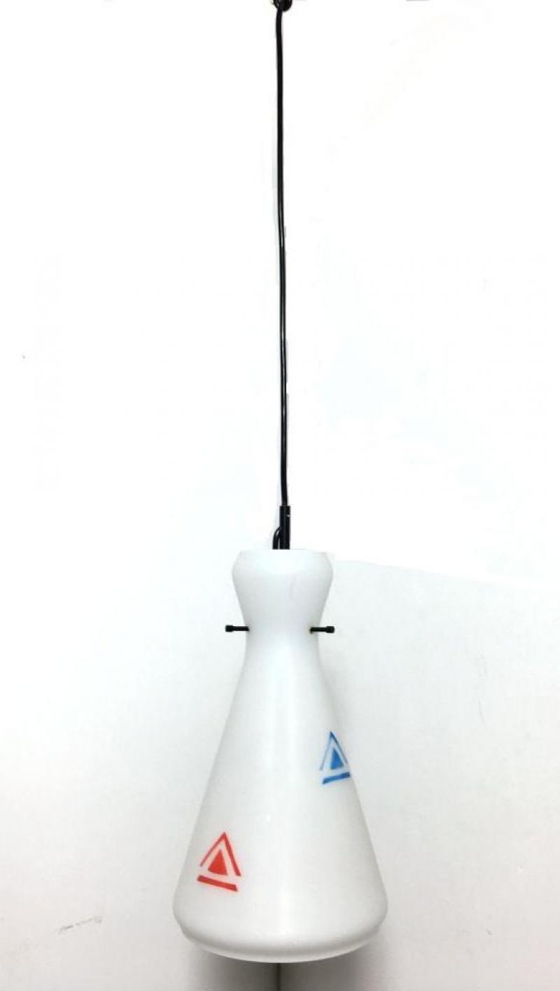 Lampadario da soffitto in Opalino Colorato  Anni 60 ( M) Made in Italy