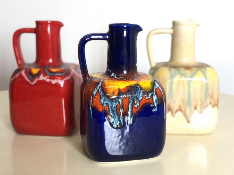 Set of 3 Vintage Ceramic Vases from the 70s - Made in Italy -