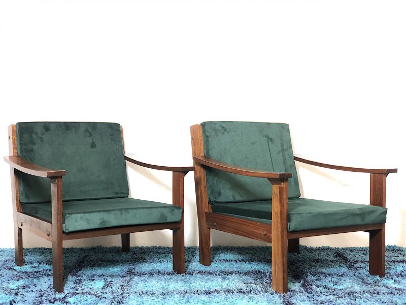 Pair of vintage 60's armchairs Made in Denmark