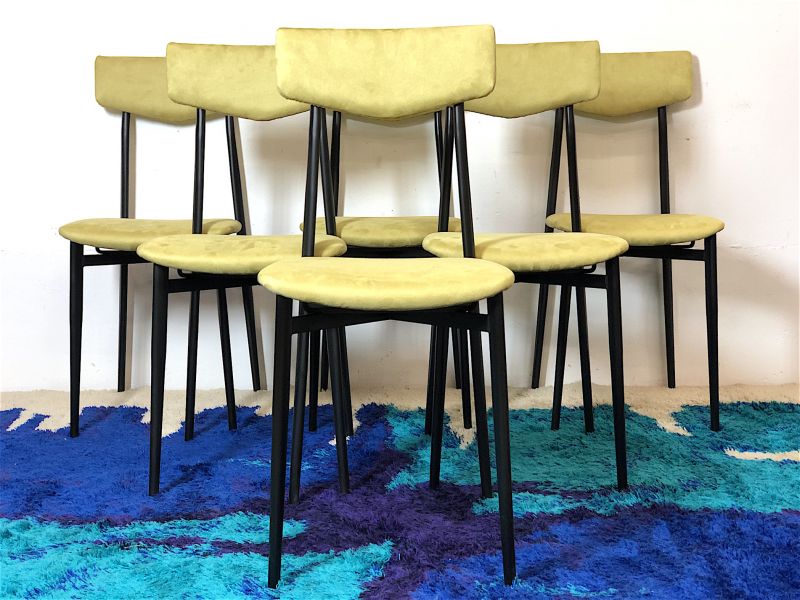 Set of 6 Vintage Chairs 1960s Design Made In Italy