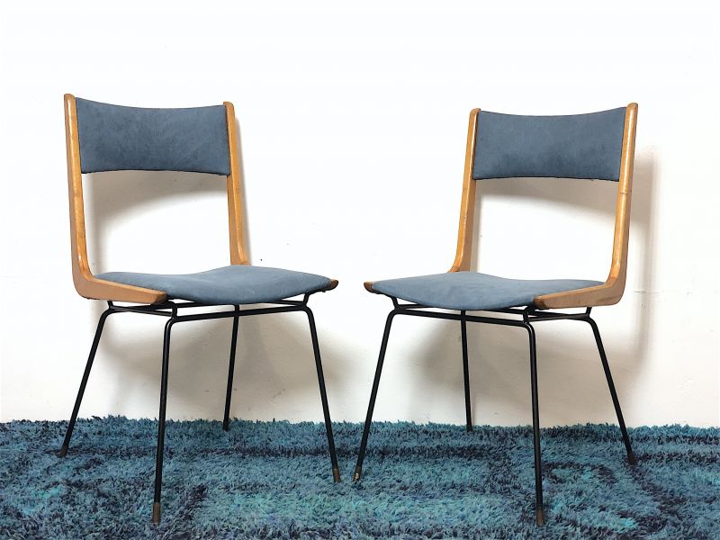 Set di 2 sedie  BOOMERANG di Carlo De Carli Anni 50 Made in Italy