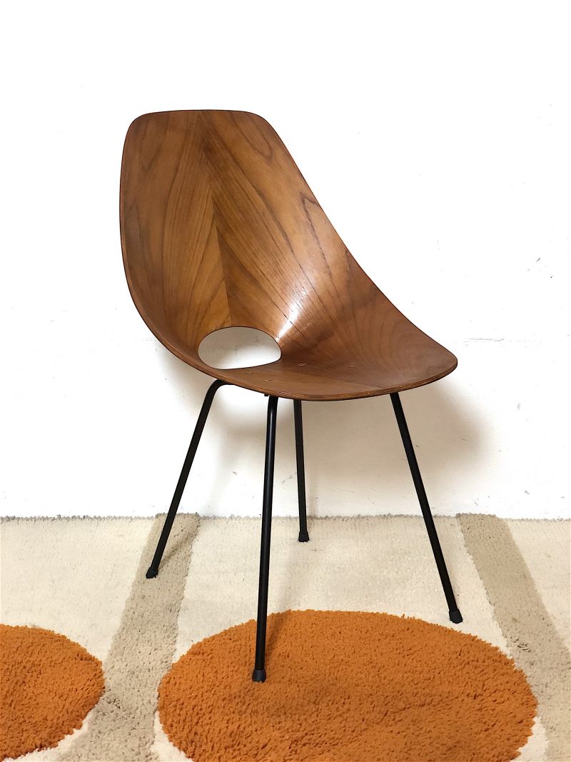 Bent Plywood Chair 1950s Design VITTORIO NOBILI Made in Italy