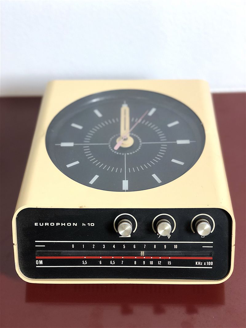 Radio / Clock EUROPHON H10 Design ADRIANO RAMPOLDI 1960s Made in Italy