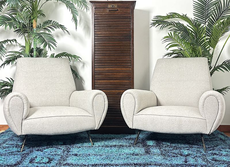 Coppia di Poltrone Vintage Gigi Radice By Minotti Anni 50  Made in Italy 