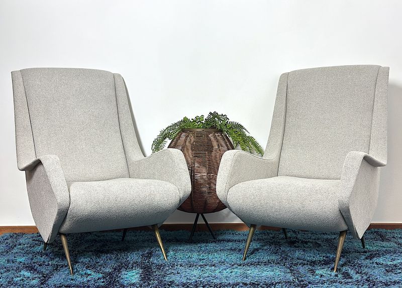 Coppia di Poltrone ISA Anni 50 ALDO MORBELLI Design Made in italy