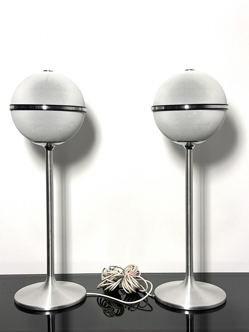 Coppia Diffusori Vintage Grundig Audiorama 4000 White Anni 70 Made in Germany