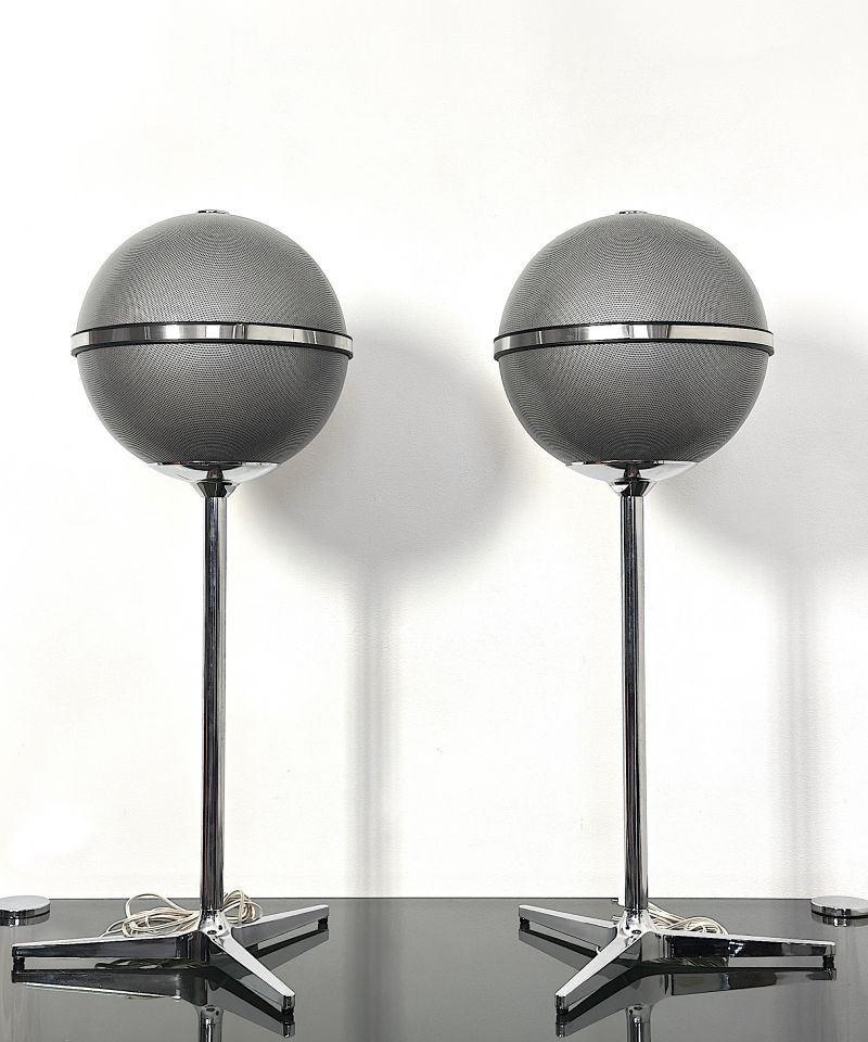 Coppia Diffusori Vintage Grundig Audiorama 8000 Grey Anni 70 Made in Germany