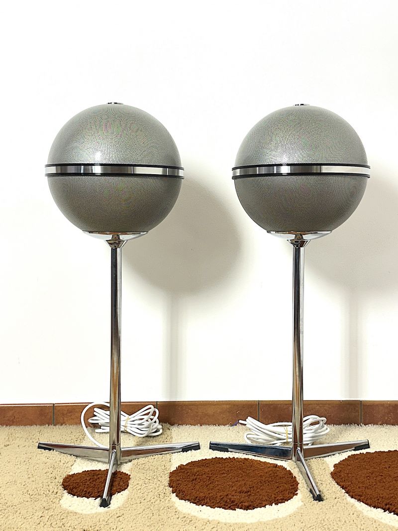 Pair of Vintage Grundig Audiorama 7000 Gray Speakers from the 70s Made in Germany