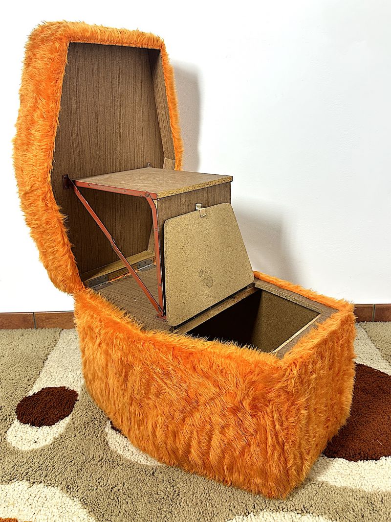 Pouf - Sgabello Orange Vintage Anni '70 Multifunzionale Made in Italy