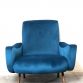 LADY ARMCHAIR Blue Cobalt 1950s Design Marco Zanuso Made in Italy