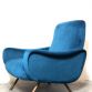 LADY ARMCHAIR Blue Cobalt 1950s Design Marco Zanuso Made in Italy