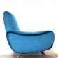 POLTRONA  LADY  Blue Cobalto  Anni 50 Design Marco Zanuso Made in Italy