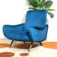 LADY ARMCHAIR Blue Cobalt 1950s Design Marco Zanuso Made in Italy