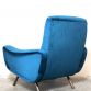 LADY ARMCHAIR Blue Cobalt 1950s Design Marco Zanuso Made in Italy