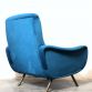 LADY ARMCHAIR Blue Cobalt 1950s Design Marco Zanuso Made in Italy