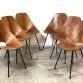 Set of 6 Bent Plywood Chairs 1950s Design VITTORIO NOBILI -Made in Italy -