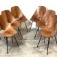 Set of 6 Bent Plywood Chairs 1950s Design VITTORIO NOBILI -Made in Italy -