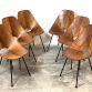 Set di 6 Sedie in Compensato Curvato Anni 50 Design VITTORIO NOBILI -Made in italy -