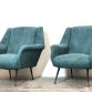 Pair of MINOTTI armchairs 1960s Design Gigi Radice - Made in Italy -