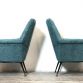 Pair of MINOTTI armchairs 1960s Design Gigi Radice - Made in Italy -