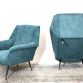 Pair of MINOTTI armchairs 1960s Design Gigi Radice - Made in Italy -