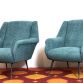 Pair of MINOTTI armchairs 1960s Design Gigi Radice - Made in Italy -