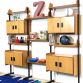 Vintage 60s modular 3-span bookcase - Made in Italy -