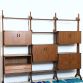 Vintage bookcase design Vittorio Dassi (3 Bays) 1960s Made in Italy