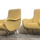 Pair of ARMCHAIRS LADY Lt.Yellow Years 50s Design attributed Marco Zanuso Made in Italy