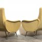 Pair of ARMCHAIRS LADY Lt.Yellow Years 50s Design attributed Marco Zanuso Made in Italy