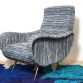 LADY ARMCHAIR Lt.Blue Multicolor 50s Design Attributed Marco Zanuso Made in Italy