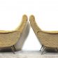 Pair of LADY Lt.Gold Armchairs from the 1950s Design Attributed to Marco Zanuso Made in Italy