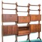 Vintage 3-bay bookcase Design VITTORIO DASSI 1960s Made in Italy