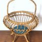 Vintage Wicker Object Holder from the 1960s Made in Italy