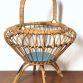 Vintage Wicker Object Holder from the 1960s Made in Italy
