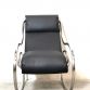 Chrome & Black Leather Sculptural Rocking Chair by Heals, 1970s Made in London