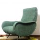 POLTRONA  LADY  Dark Green  Anni 50 Design Attribuito Marco Zanuso Made in Italy