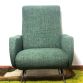 POLTRONA  LADY  Dark Green  Anni 50 Design Attribuito Marco Zanuso Made in Italy