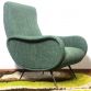 POLTRONA  LADY  Dark Green  Anni 50 Design Attribuito Marco Zanuso Made in Italy