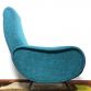 LADY ARMCHAIR Sky.Blue 50s Design Attributed Marco Zanuso Made in Italy