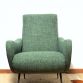 LADY ARMCHAIR Dark Green 50s Design Attributed to Marco Zanuso Made in Italy
