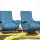 Coppia di Poltrone  LADY  Lt. Blue Anni 50 Design Attribuito Marco Zanuso Made in Italy