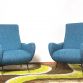 Coppia di Poltrone  LADY  Lt. Blue Anni 50 Design Attribuito Marco Zanuso Made in Italy
