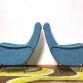 Coppia di Poltrone  LADY  Lt. Blue Anni 50 Design Attribuito Marco Zanuso Made in Italy
