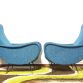 Coppia di Poltrone  LADY  Lt. Blue Anni 50 Design Attribuito Marco Zanuso Made in Italy
