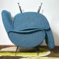 Coppia di Poltrone  LADY  Lt. Blue Anni 50 Design Attribuito Marco Zanuso Made in Italy