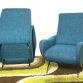 Coppia di Poltrone  LADY  Lt. Blue Anni 50 Design Attribuito Marco Zanuso Made in Italy