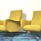 Coppia di Poltrone  LADY  Lt.Yellow Anni 50 Design Attribuito Marco Zanuso Made in Italy