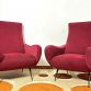 Pair of LADY Armchairs Vinaccia 1950s Design Attributed to Marco Zanuso Made in Italy