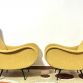 Coppia di Poltrone  LADY  Lt.Yellow Anni 50 Design Attribuito Marco Zanuso Made in Italy